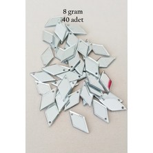 Oya Abiye Bileklik Kolye Pleksi Metalik Plastik Pul Gümüş Renk 8 Gram 40 Adet - BNC517