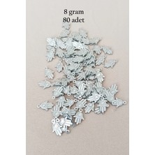 Oya Abiye Bileklik Kolye Pleksi Metalik Plastik Pul Gümüş Renk 8 Gram 80 Adet - BNC526