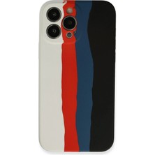 iPhone 13 Pro Kılıf Ebruli Lansman Silikon - Beyaz-Siyah - DROPX6327-1971
