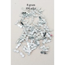 Oya Abiye Bileklik Kolye Pleksi Metalik Plastik Pul Gümüş Renk 8 Gram 100 Adet - BNC508