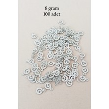 Oya Abiye Bileklik Kolye Pleksi Metalik Plastik Pul Gümüş Renk 8 Gram 100 Adet - BNC516