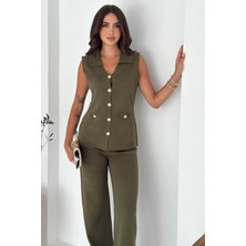 Şık ve Rahat: Triko Yelek & Pantolon Takım (Kolsuz Triko Set) 66018