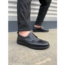 JY0510 Clasica Bağcıklı Cilt Erkek Günlük Klasik Ayakkabı Cst - Siyah