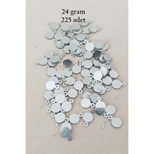 Oya Abiye Bileklik Kolye Pleksi Metalik Plastik Pul Gümüş Renk 24 Gram 225 Adet - BNC580