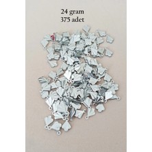 Oya Abiye Bileklik Kolye Pleksi Metalik Plastik Pul Gümüş Renk 24 Gram 375 Adet - BNC587