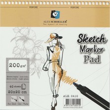 Alex Schoeller Spiralli Sketch Marker Pad 200gr 20x20cm 40 Yaprak
