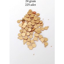 Oya Abiye Bileklik Kolye Pleksi Metalik Plastik Pul Altın Renk 24 Gram 225 Adet - BNC553