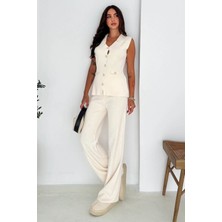 Şık ve Rahat: Triko Yelek & Pantolon Takım (Kolsuz Triko Set) 66018