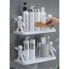 2 Adet Özel Raf Baharatlık Makyaj Malzeme Rafı Kendinden Yapışkanlı Banyo Mutfak Organizer Raf