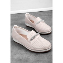 214 Bej Taş Detaylı Rahat Günlük Kadın Ayakkabı