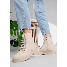 7210 Bej Rahat Sıcak Astar Kaymaz Taban Kadın Bot