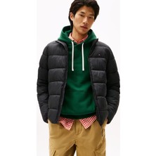 Erkek Regular Fit Dik Yaka Kapitone Şişme Mont - Siyah