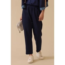 Kadın Elastik Bel Cepli Pantolon - Lacivert