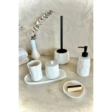 Primanova Yonna 6'lı Banyo Seti Beyaz Poliresin Malzemeden Şık Tasarım ve Kolay Temizlik