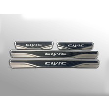 Honda Cıvıc -Universal Krom/Karbon Kapı Eşik Koruması 4- Kapı (4 Prç)
