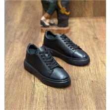 444 Siyah Hakiki Deri Eva Taban Erkek Günlük Ayakkabı