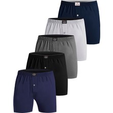 Öts Premium 5'li Erkek Boxer Düğmeli, Süprem -  Hediye Kutulu, %100 Pamuk, Ultra Yumuşak Kumaş, Rahat Kalıp, Etiketsiz ve Kaliteli Iç Giyim