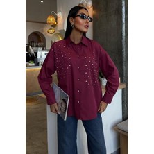 Kristal Taş Çakımlı Poplin Gömlek 3413