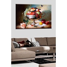 Belirtilmemiş Meyve Tabağı Modern Tema Yatay Baskı Kanvas Tablo 40 x 30 Beyaz Renk %100 Pamuk Malzeme