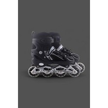 Siyah Çift Sıra Ayarlanabilir Alıştırma Pateni