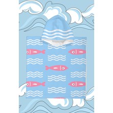 Evdek Fish Band Çocuk Panço Plaj Havlusu