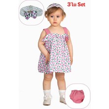 Mai Perla Mandalina Baskılı Pembe Kız Bebek Takım 3'lü Set Kadın Cinsiyet İçin Özel Olay Temalı
