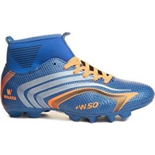 Walked Çoraplı Krampon Futbol Ayakkabısı Erkek Kullanıcılar İçin Mavi Renkli Yüksek Performans