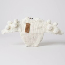 Kız Bebek Triko Ponpon Detaylı Kazak 6-24 Ay