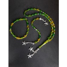 Mryart Toz Kehribar Tesbih,zaza,bileklik 3.lü Set Yeşil Sarı Renk