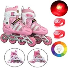 Işıklı Silikon Tekerlekli Ayarlanabilir Çocuk Alıştırma Paten 2 Fonksiyon 2'li Çakar LED Hediye