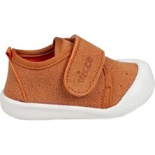 Vicco Ilk Adım Kadın Bebek Ayakkabı Turuncu Kauçuk Tabanlı Tekstil Malzemeden Üretilmiştir