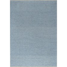 2417 Mavi - Akrilik Dokuma Halı | Düz Renk Saçaklı Model