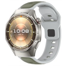 Huawei Watch Gt6 Pro 46MM Ile Uyumlu Çift Renkli Spor Silikon Kordon Nefes Alabilir Konforlu