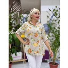 NC154553 Italyan Pamuk Keten Bluz Krem