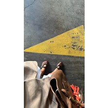 Eataly Shoes Cody Siyah Süet Büyük File Kemer Detaylı Babet