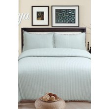 Asya Elyaf Dolgulu Tek Kişilik 180X240 cm Yatak Örtüsü Gri