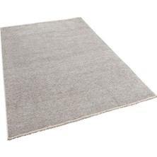 2414 Açık Gri - Akrilik Dokuma Halı | Düz Renk Saçaklı Model