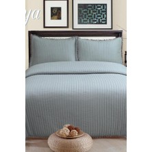 Asya Elyaf Dolgulu Tek Kişilik 180X240 cm Yatak Örtüsü Antrasit