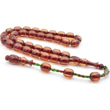 Zeyzun Imzalı Kapsül Kesim Şeffaf Sıkma Kehribar Tesbih