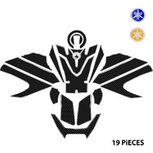 Grippatch YAMAHA MT-09 SP GEN4 2024 - 2025 ile Uyumlu Kaydırmaz 6D Karbon 19 Parça Tank Pad Seti GC80