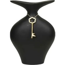 Vitale Metal Anahtarlı Siyah Vazo 8*26*35 cm AK.IU0483