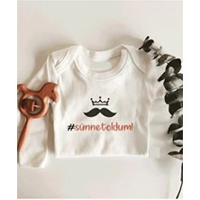 Sünnet Oldum Uzun Kol Çıtçıtlı Organik Bebek Body