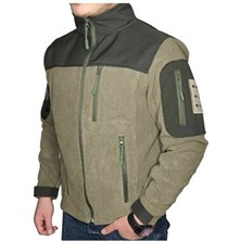 Taktik Polar Mont Haki Renkli Uzun Kol Slim Fit Su Geçirmez Özellikli Yarım Balıkçı Yaka
