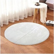 Valery Home Vl Yuvarlak Comfort Overloklu Beyaz Peluş Halı