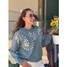 Nakışlı Midi Boy Sweatshirt