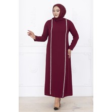 Amine Hüma Yakut Abiye Elbise Bordo