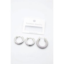 3'lü Halka Küpe - Gümüş