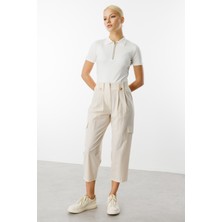 On Paraşüt Kumaş Pileli Pantolon