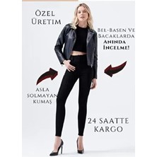 Polle Kadın Skinny Jeans Toparlayıcı Özellikli Uzun Siyah Denim Pantolon