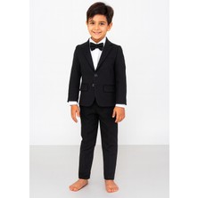 Çocuk Siyah Takım Elbise – 4  Parça (Ceket, Gömlek, Pantolon + Papyon) 5430